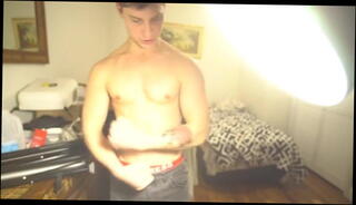 Video 1613057501: gay hunk masturbating, masturbating muscle hunk, muscular gay hunk, faggot