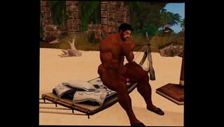 Video 1618542865: naked beach, naked muscle