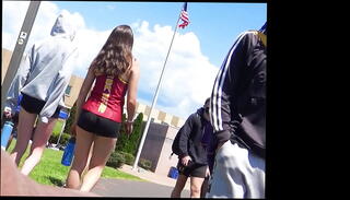 Video 1233444125: candid teen ass, spandex teen