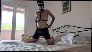 Video 1656993373: fetish solo masturbation, bound fetish, solo male masturbation cumshot, amateur solo male masturbation, bed solo masturbation, puppy fetish