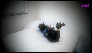 Video 1626379513: amateur crossdresser solo, self bondage hogtie, hogtied gagged, fetish gagging, amateur solo male