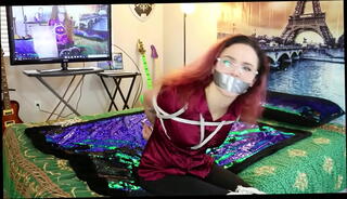 Video 1418953285: bound gagged, bdsm bondage, bondage girl, bound white