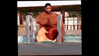Video 1618670195: hairy cuckold, interracial cuckold, hairy muscle, pool fuck