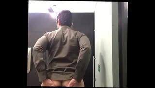 Video 1606908565: muscle daddy solo, muscle ass solo, solo strip, big dick solo, big cock solo, latino solo, bathroom solo, tie solo, public solo, married daddy