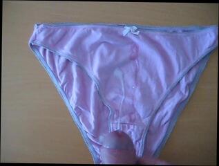 Video 253014201: slut wife, gay slut, wife's pink panties, man slut, wanking, cumshot