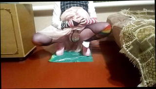 Video 830389401: sissy peeing, pee gay, licking pee, man peeing