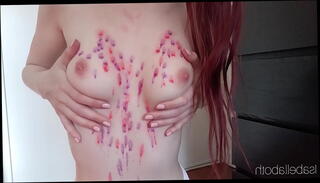 Video 1538797875: skinny solo girl, bdsm wax play, bdsm hot wax, small titted skinny girl, drips hot wax, wax nipples, solo boobs play, ponytail girl