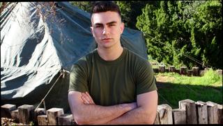 Video 1107785004: gay solo male masturbation, solo hunk masturbating, solo military, cock stroking, cock hair, bed cock