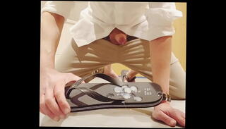 Video 1281135145: flip flop feet, feet cum licking, feet wanking, feet jerk, masturbating feet, mask wank