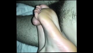 Video 1179241715: barefoot foot fetish, foot job feet fetish, feet foot job cum, foot bukkake, foot job cumshot, gentle foot job, bed foot