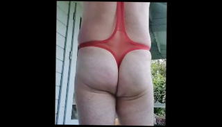 Video 1570915721: daddy bear masturbation, gay daddy bear, gay outdoor masturbation, daddy bear playing, gay thong