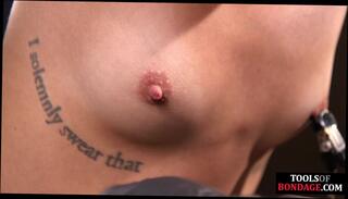 Video 1577512424: gag nipple clamps, bound clamped, bound submissive, bdsm fetish, fetish small titted, big ass bdsm, tattooed bdsm