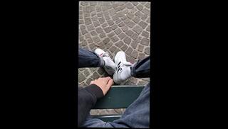 Video 1654882553: solo male feet, amateur feet, white socks feet, public feet, french feet