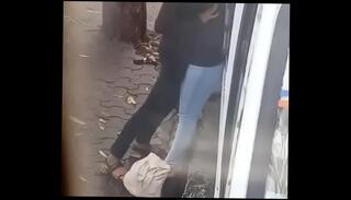 Video 1035161465: girl kissing boy, kissing public