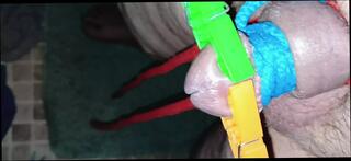 Video 1617081811: bdsm gay bondage, bound clamped, cock clamp, clamped pain, bondage hd