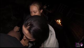 Video 1589063484: ffm threesome, hd pov threesome, threesome deep throat, pov deep throat blonde, outdoor double blowjob, threesome sucking, oral creampie, blonde brunette threesome