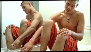 Video 1602508194: gay twink solo masturbation, fetish gay solo masturbation, gay twink male, foot jerk, bathroom foot, young foot