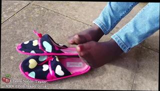 Video 330476901: nylon pantyhose foot, nylon pantyhose fetish, black nylon pantyhose, ebony foot fetish, foot fetish hd, straight foot, bare foot, black skinny jeans, nylon play, toes playing, little skinny