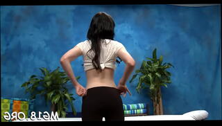 Video 1424019835: teen massage babe, hardcore massage, massage blowjob, riding cum, rides prick, brunette rides