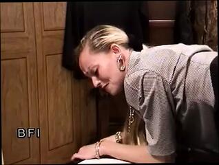Video 1619546041: vintage female domination, whipped tormented, submissive tormented, dominates straight, vintage secretary, vintage office, blonde tormented, secretary spanked