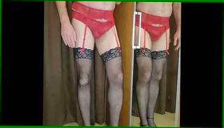 Video 1658584215: crossdresser masturbation, crossdresser lingerie, man jerking