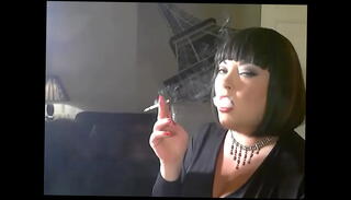 Video 1247467575: femdom fetish mistress, chubby bbw girl, smoking fetish mistress, chubby bbw fat, girl chained, chain smokers, british mistress, slim bbw