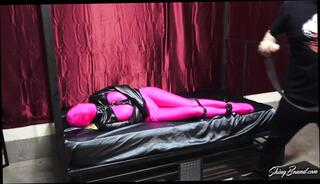 Video 1636835521: bound blindfolded gagged, bound ball gagged, bondage ball gag, bdsm ball gag, tie bound gagged, blonde bound gagged, catsuit bondage, blindfolded straight, spandex catsuit, bondage hd