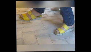 Video 1458355675: nylon pantyhose foot, nylon feet pantyhose, candid nylon feet