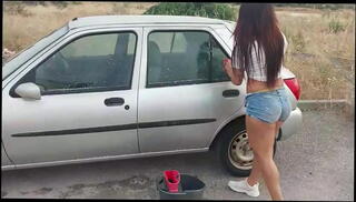 Video 1542252205: teen car wash, soapy teen, teen cleaning