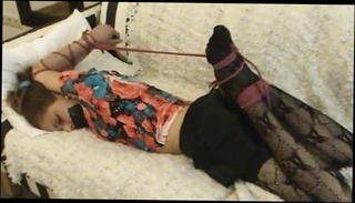 Video 781764801: pantyhose girls, girl hogtied, tie hogtied, hogtied brunette, straight girl, brunette european girl