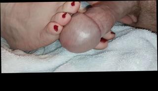Video 1658030393: feet toes foot job, red toes foot job, big feet foot job, amateur couple foot job, amateur homemade foot job, big dick foot job, foot job close, black toes