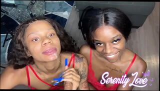 Video 1562388145: pov dick sucking, two dicks one chick