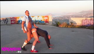 Video 1608332465: gay muscle daddy, public gay outdoor, gay exhibitionist, gay spandex, gay thong