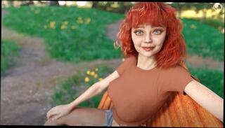 Video 1621687974: cartoon, red head girl, park girl, cute girl