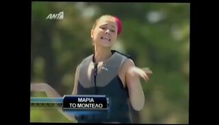 Video 1664544495: bikini girl, sexy bikini, bikini swimming, bikini pool, inflatable pool, greek sexy, thin sexy, sexy shoes