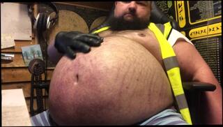 Video 1457229803: amateur solo male, male belly inflation, fat inflation, bear solo