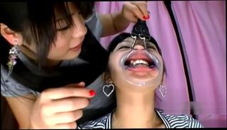 Video 1056687304: japanese lesbian bdsm, asian girl gagging, licking gagging, mouth gag