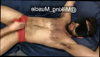 Video 1596446345: milk hairy, bearded hairy bears, milk white, milking guy