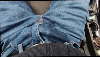 Video 1546040095: pee jeans wetting, car pee, park pee, public outdoor peeing