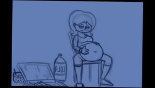 Video 1122351735: girl belly stuffing, sexy belly, girls eating