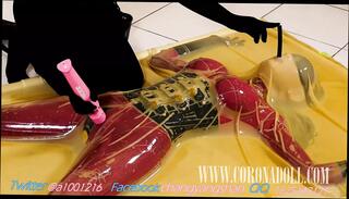 Video 383011901: latex fetish bondage, latex bdsm bondage, latex vacuum bed, bondage straight, latex high heels, cosplay latex, bondage hd