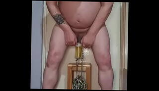 Video 1621187015: chain nipple clamps, chained naked, takes pee, homemade nipples, amateur nipples, nipples part 1