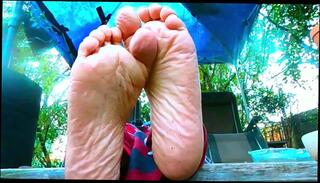 Video 1575495503: fetish soles feet, male feet fetish, mature feet fetish, feet solo, cute amateur solo, feet wrinkled soles, feet outdoors, 60fps amateur