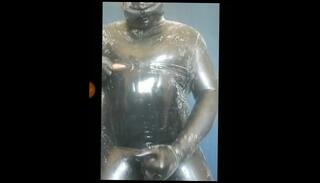 Video 1598939303: chubby gay solo, black latex catsuit, chubby male solo, amateur solo wanking, amateur pov handjob