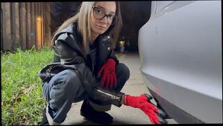 Video 1655480083: dominates skinny, fetish domination, skinny amateur brunette, domination sounds, car fetish