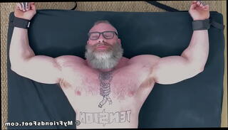 Video 1184941515: feet foot fetish toes, foot fetish bondage, foot fetish hunk, gay foot feet, gay hairy feet, feet tickling torment, dom torments, hairy bearded hunk, hairy muscle hunk, hunk huge