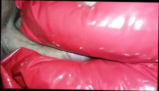 Video 1657132111: latex solo, solo masturbation gay, solo amateur masturbation, solo masturbation hd, leather latex, closeup, fuck cum, pants cum, cum red