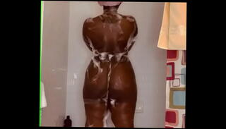 Video 1321694585: twerking big ass ebony, thick booty ebony, shower twerk, exotic big ass