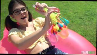 Video 1584969414: tiny beauty, tiny playing, blowing bubbles, teen hardcore, bubbly bathtub, wild ride
