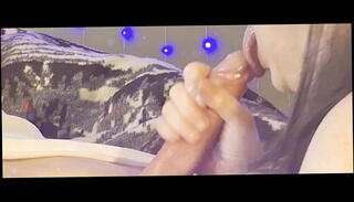 Video 1611193065: cock milking, uncut cock, mouth milk, handjob big dick cumshot